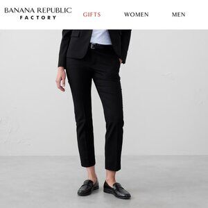 Banana Republic “Ryan” Black Dress Pants - 00P Petite Tailored Work Trousers
